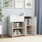 vidaXL Aparador de madera contrachapada blanco brillante 88x30x70 cm vidaXL Aparador de madera contrachapada blanco brillante 88x30x70 cm