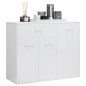 vidaXL Aparador de madera contrachapada blanco brillante 88x30x70 cm vidaXL Aparador de madera contrachapada blanco brillante 88x30x70 cm