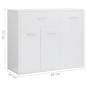 vidaXL Aparador de madera contrachapada blanco brillante 88x30x70 cm vidaXL Aparador de madera contrachapada blanco brillante 88x30x70 cm