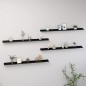 vidaXL Estantes de pared 4 unidades negro 115x9x3 cm