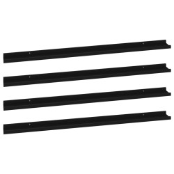 vidaXL Estantes de pared 4 unidades negro 115x9x3 cm