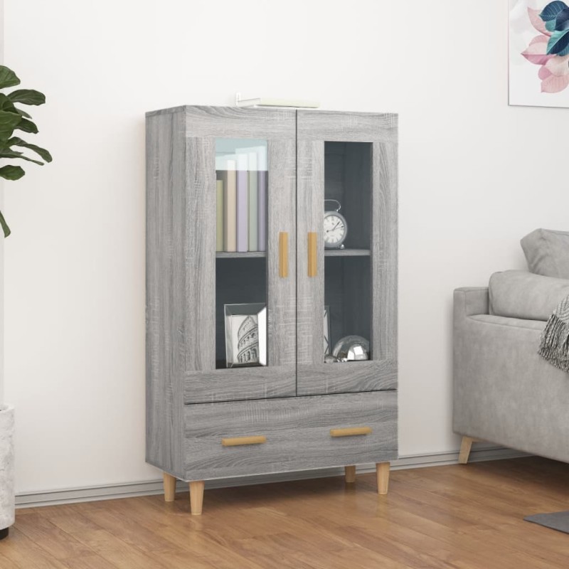 vidaXL Aparador alto de madera contrachapada gris Sonoma 70x31x115 cm vidaXL Aparador alto de madera contrachapada gris Sonoma 70x31x115 cm