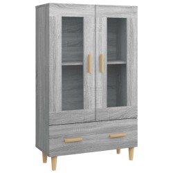 vidaXL Aparador alto de madera contrachapada gris Sonoma 70x31x115 cm