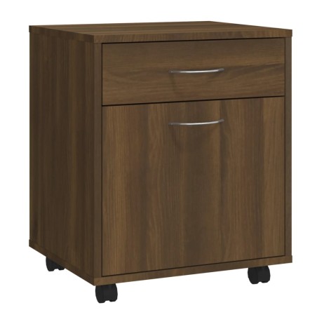 vidaXL Armario ruedas madera contrachapada roble marrón 45x38x54 cm