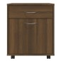 vidaXL Armario ruedas madera contrachapada roble marrón 45x38x54 cm