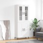 vidaXL Aparador alto madera contrachapada blanco brillo 69,5x34x180 cm vidaXL Aparador alto madera contrachapada blanco brillo 69,5x34x180 cm