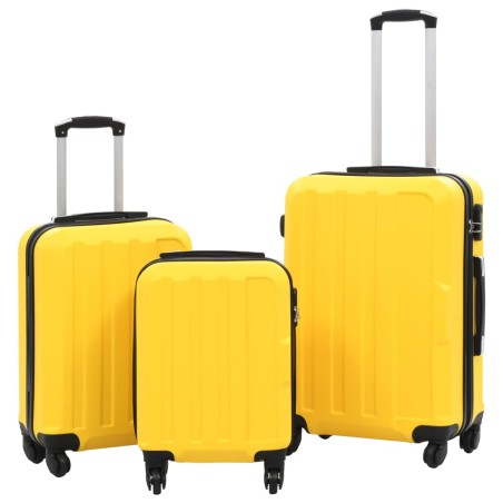 vidaXL Juego de maletas rígidas con ruedas trolley amarillo ABS