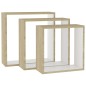 vidaXL Estantes cubo de pared 3 unidades blanco y roble Sonoma vidaXL Estantes cubo de pared 3 unidades blanco y roble Sonoma