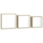 vidaXL Estantes cubo de pared 3 unidades blanco y roble Sonoma vidaXL Estantes cubo de pared 3 unidades blanco y roble Sonoma