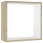 vidaXL Estantes cubo de pared 3 unidades blanco y roble Sonoma vidaXL Estantes cubo de pared 3 unidades blanco y roble Sonoma