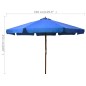 vidaXL Sombrilla de jardín con palo de madera azul celeste 330 cm vidaXL Sombrilla de jardín con palo de madera azul celeste 330 cm