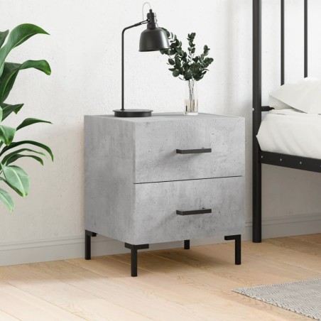 vidaXL Mesita de noche madera ingeniería gris hormigón 40x35x47,5 cm