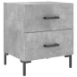 vidaXL Mesita de noche madera ingeniería gris hormigón 40x35x47,5 cm vidaXL Mesita de noche madera ingeniería gris hormigón 40x35x47,5 cm
