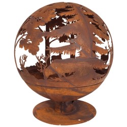 Esschert Design Brasero con corte láser 57,5x57,5x66 cm óxido FF261