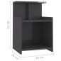 vidaXL Mesita de noche madera contrachapada gris brillante 40x35x60 cm vidaXL Mesita de noche madera contrachapada gris brillante 40x35x60 cm