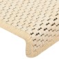 vidaXL Alfombrilla autoadhesiva escalera sisal 15 uds crema 65x21x4 cm vidaXL Alfombrilla autoadhesiva escalera sisal 15 uds crema 65x21x4 cm