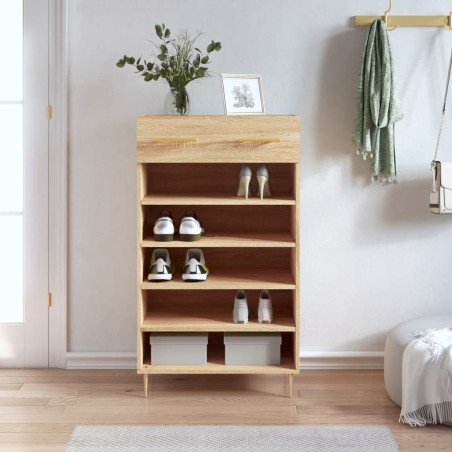 vidaXL Zapatero madera de ingeniería roble Sonoma 60x35x105 cm