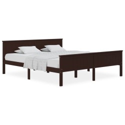 vidaXL Estructura de cama madera maciza pino marrón oscuro 200x200 cm