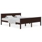 vidaXL Estructura de cama madera maciza pino marrón oscuro 200x200 cm