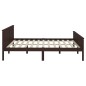 vidaXL Estructura de cama madera maciza pino marrón oscuro 200x200 cm