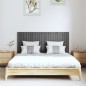vidaXL Cabecero de cama de pared madera maciza pino gris 147x3x60 cm vidaXL Cabecero de cama de pared madera maciza pino gris 147x3x60 cm