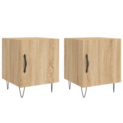 vidaXL Mesitas noche 2 uds madera ingeniería roble Sonoma 40x40x50 cm
