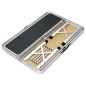 vidaXL Mesa de camping plegable con 2 bancos aluminio gris vidaXL Mesa de camping plegable con 2 bancos aluminio gris