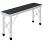 vidaXL Mesa de camping plegable con 2 bancos aluminio gris vidaXL Mesa de camping plegable con 2 bancos aluminio gris