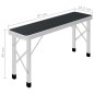 vidaXL Mesa de camping plegable con 2 bancos aluminio gris vidaXL Mesa de camping plegable con 2 bancos aluminio gris