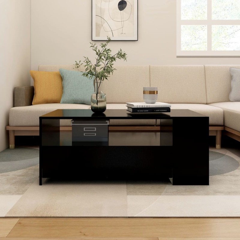 vidaXL Mesa de centro madera de ingeniería negra 102x55x42 cm vidaXL Mesa de centro madera de ingeniería negra 102x55x42 cm