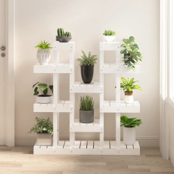 vidaXL Soporte para plantas madera maciza pino blanco 104,5x25x109,5cm