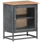 vidaXL Mesita de noche de madera maciza de acacia gris 40x30x50 cm