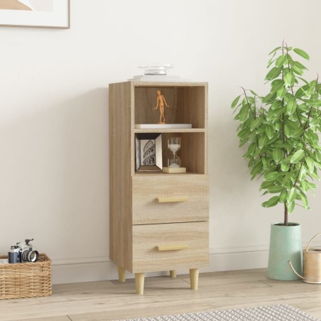 vidaXL Aparador madera contrachapada color roble Sonoma 34,5x34x90 cm