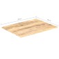 vidaXL Superficie de mesa madera maciza de mango 15-16 mm 80x60 cm