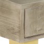 vidaXL Mesa consola de madera mango maciza gris y latón 110x35x76 cm vidaXL Mesa consola de madera mango maciza gris y latón 110x35x76 cm