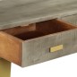 vidaXL Mesa consola de madera mango maciza gris y latón 110x35x76 cm vidaXL Mesa consola de madera mango maciza gris y latón 110x35x76 cm