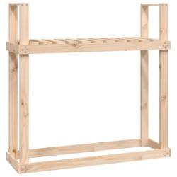 vidaXL Leñero de madera maciza de pino 110x35x108,5 cm