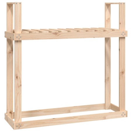 vidaXL Leñero de madera maciza de pino 110x35x108,5 cm