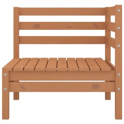 vidaXL Sofá de esquina de jardín marrón miel madera maciza de pino