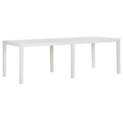 vidaXL Mesa de jardín PP blanco 220x90x72 cm