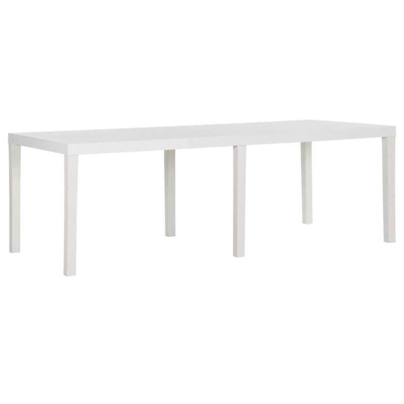 vidaXL Mesa de jardín PP blanco 220x90x72 cm