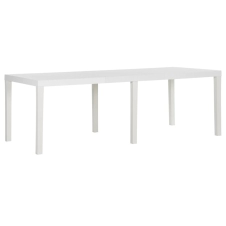 vidaXL Mesa de jardín PP blanco 220x90x72 cm