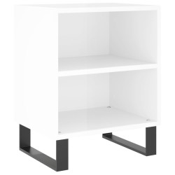 vidaXL Mesita de noche madera de ingeniería blanco brillo 40x30x50 cm