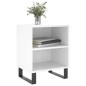 vidaXL Mesita de noche madera de ingeniería blanco brillo 40x30x50 cm vidaXL Mesita de noche madera de ingeniería blanco brillo 40x30x50 cm