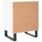 vidaXL Mesita de noche madera de ingeniería blanco brillo 40x30x50 cm vidaXL Mesita de noche madera de ingeniería blanco brillo 40x30x50 cm