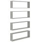 vidaXL Estante cubo pared 4uds contrachapado gris hormigón 100x15x30cm vidaXL Estante cubo pared 4uds contrachapado gris hormigón 100x15x30cm