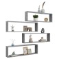 vidaXL Estante cubo pared 4uds contrachapado gris hormigón 100x15x30cm vidaXL Estante cubo pared 4uds contrachapado gris hormigón 100x15x30cm