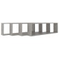 vidaXL Estante cubo pared 4uds contrachapado gris hormigón 100x15x30cm vidaXL Estante cubo pared 4uds contrachapado gris hormigón 100x15x30cm