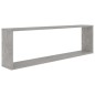 vidaXL Estante cubo pared 4uds contrachapado gris hormigón 100x15x30cm vidaXL Estante cubo pared 4uds contrachapado gris hormigón 100x15x30cm