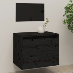 vidaXL Armario de pared de madera maciza de pino negro 45x30x35 cm